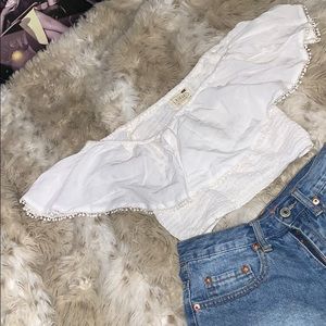 Pacsun white blouse over shoulders